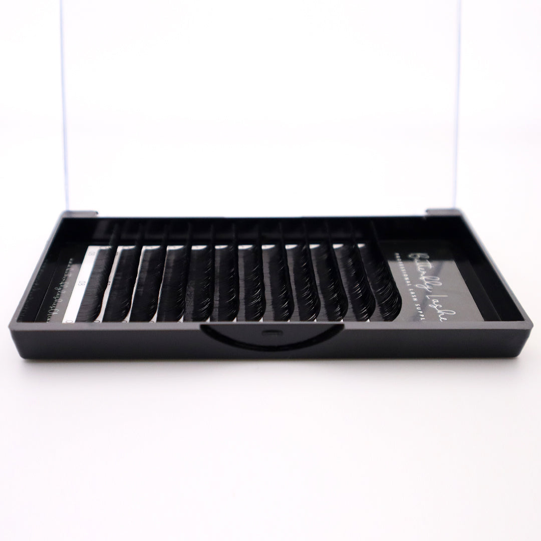black eyelash tray opened