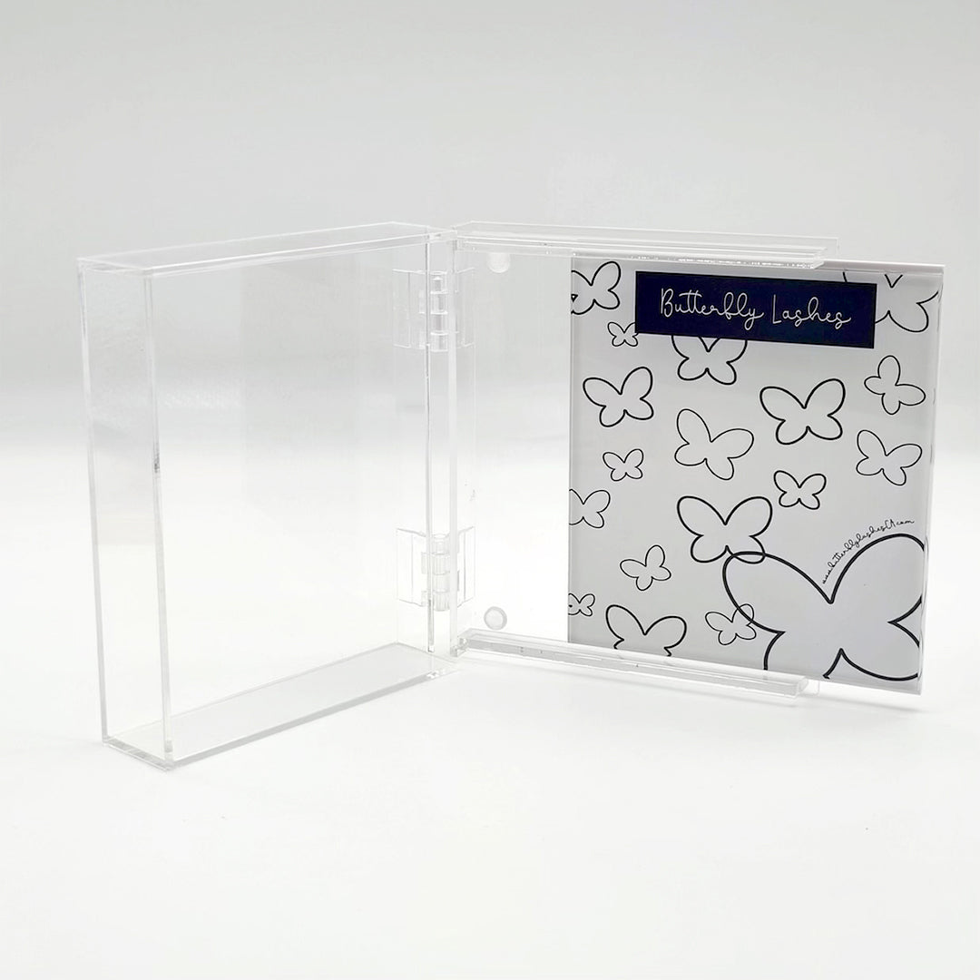 open case with butterfly tile in white