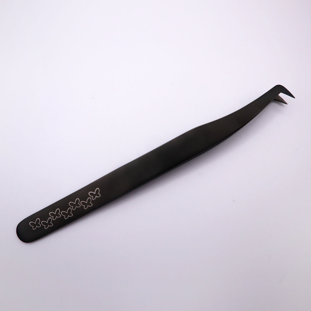 Black Tweezer with boot fiber tip