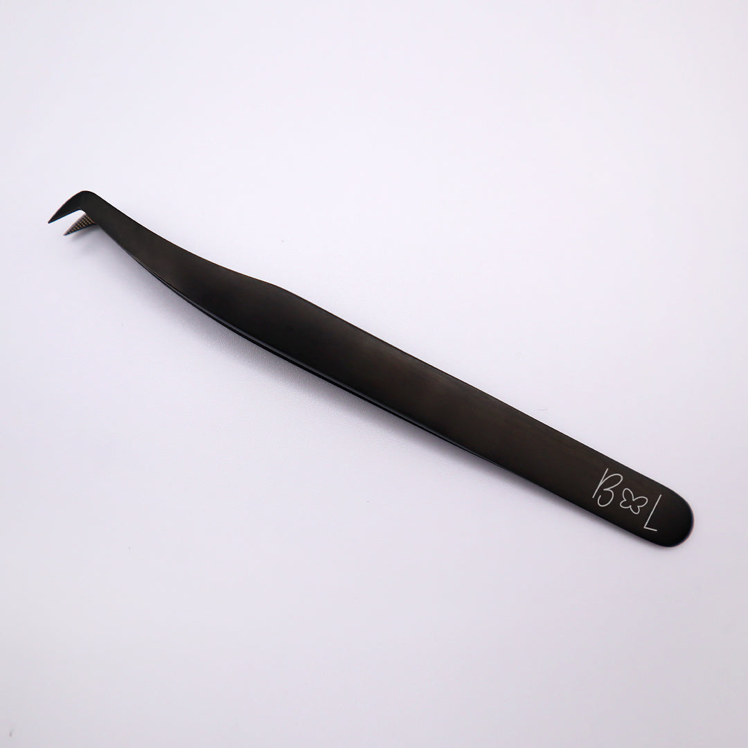 Black Tweezer with boot fiber tip