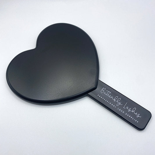 Black heart shaped mirror