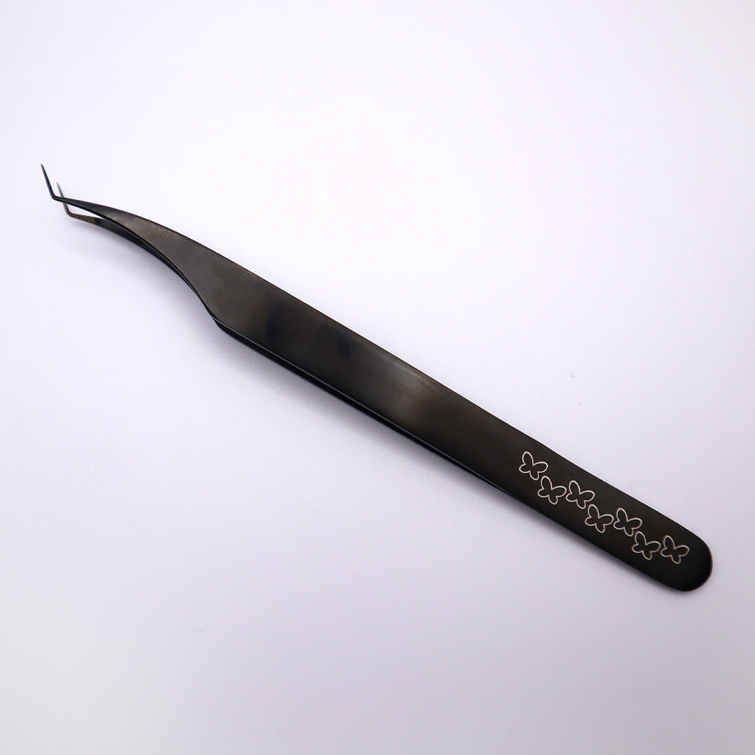 black fiber tip tweezer