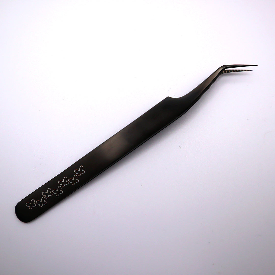 black fiber tip tweezer