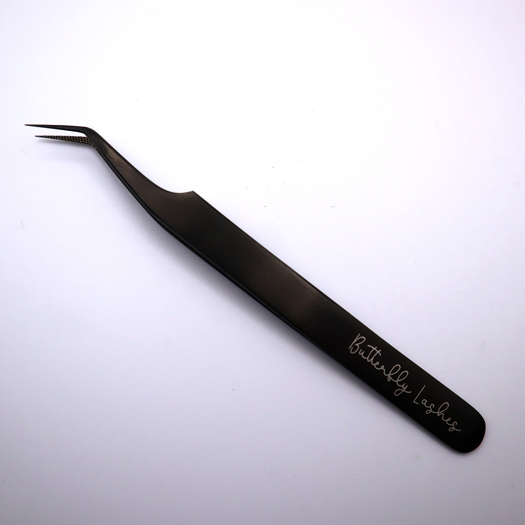 black fiber tip tweezer